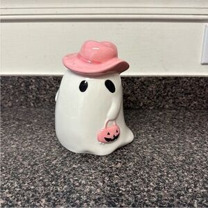 Halloween Ghost with Pink Cowgirl Hat Halloween Decor